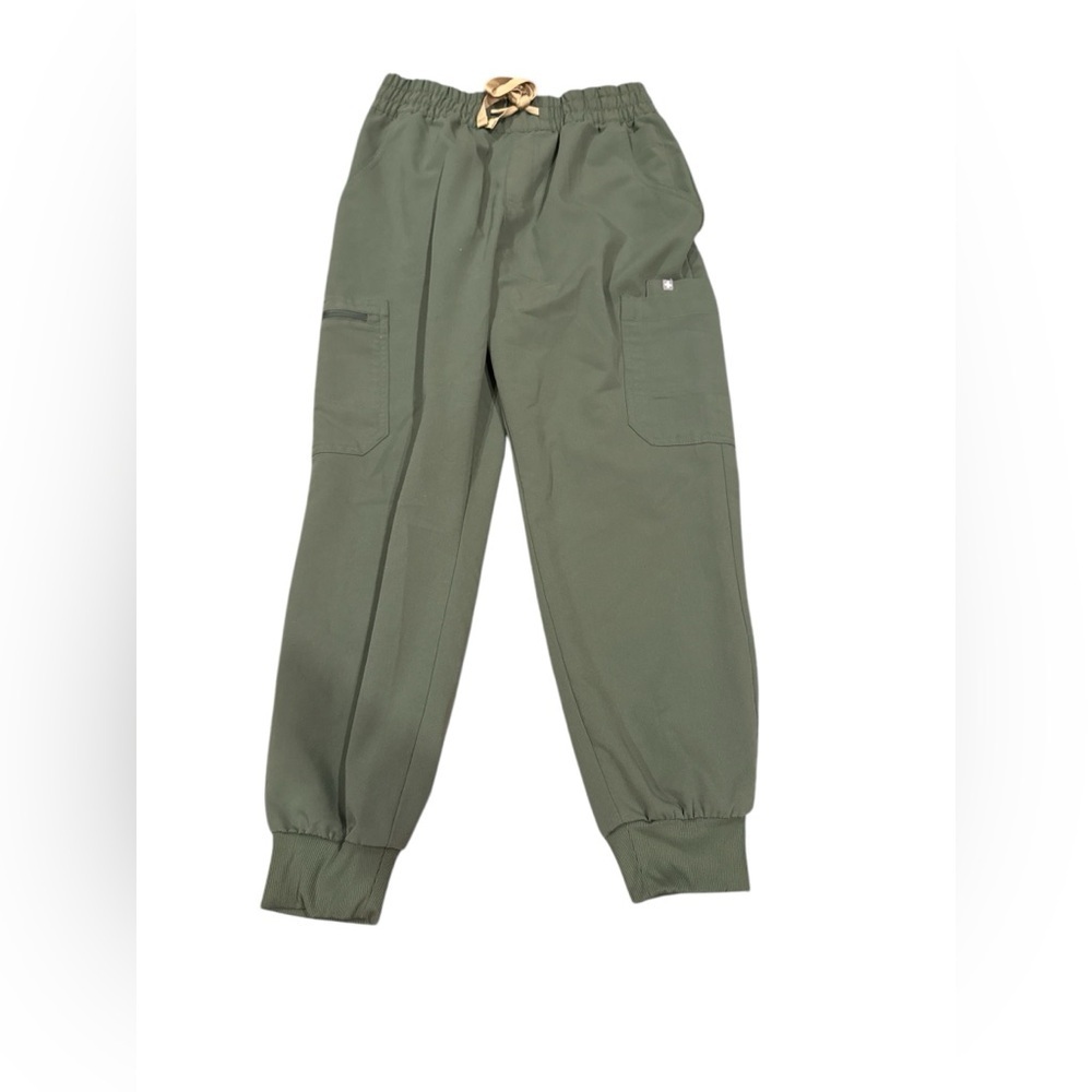 Figs Sage Green Elastic Waist scrub Pants - Picture 1 of 4